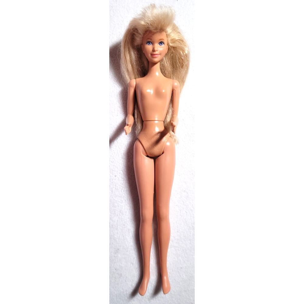 Vintage 80s Mattel Jazzie Doll Purple Lavender Eyes Blonde Hair Nude TNT Body